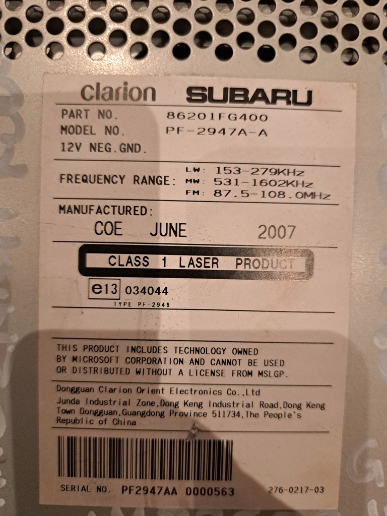 фото №5, Impreza iii gh радіо cd clarion оригінал 86201fg400