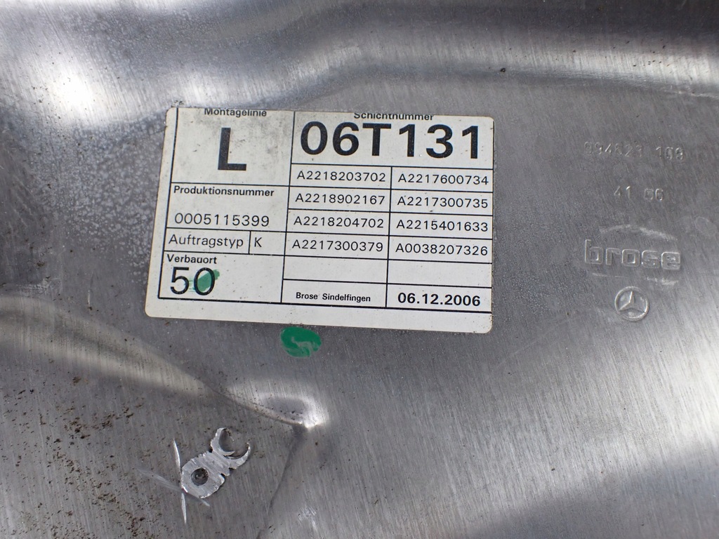 фото №5, Механизм стекло левый задняя моторчик датчик ударный mercedes s500 w221