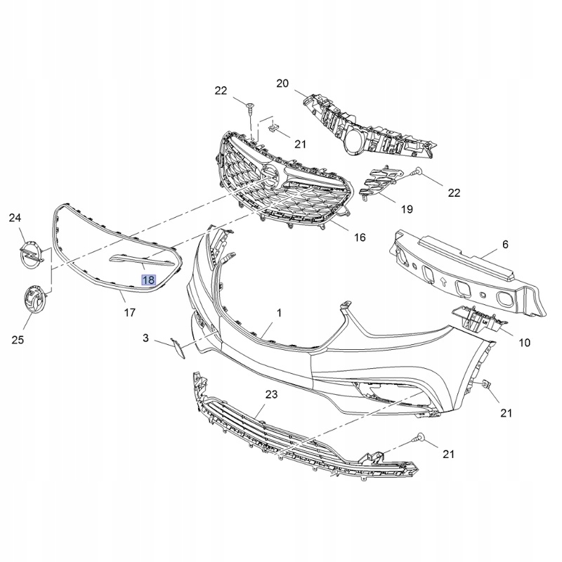 Купити Оригінальна молдинг хром решітка бампера opel mokka x рестайлінг  16-19 права перед