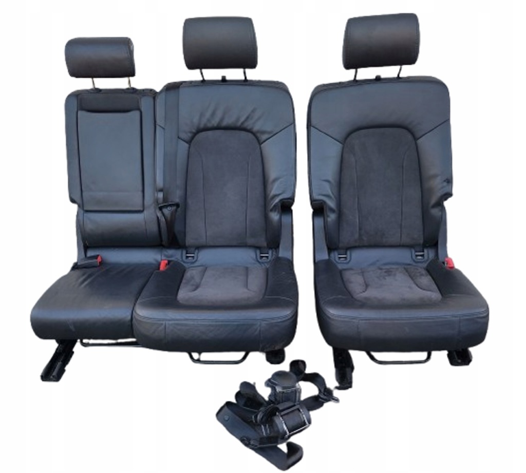 фото №1, Audi q7 4l 05-09 заднее сиденье сиденья drugi ряд полукожа alcantara ремни комплект