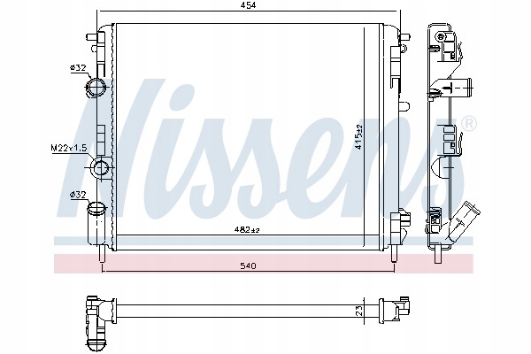 Радіатор renault clio 98-05/dacia logan 04-/08- Зі Шроту