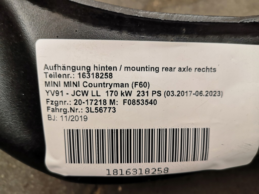 фото №4, Поворотный кулак рычаг амортизатор левый задняя mini f60 jcw