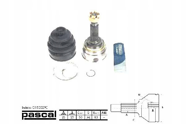 Набір шарнір привідного pascal 607104 151104 28 Ціна