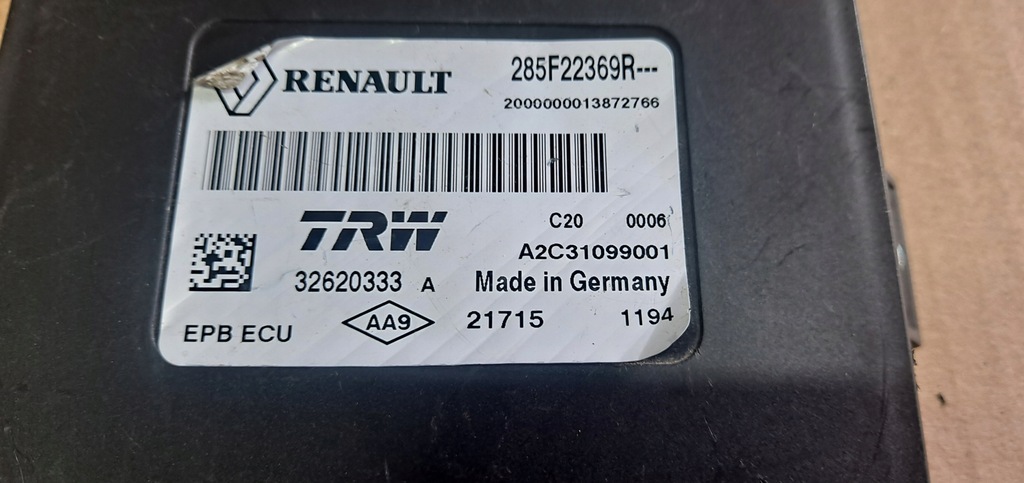 фото №3, Модуль тормоза renault megane scenic kadjar clio 285f22369r