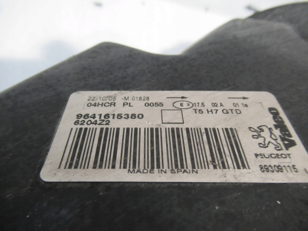 фото №7, Лампа перед ліва 9641615380 peugeot 307 01-