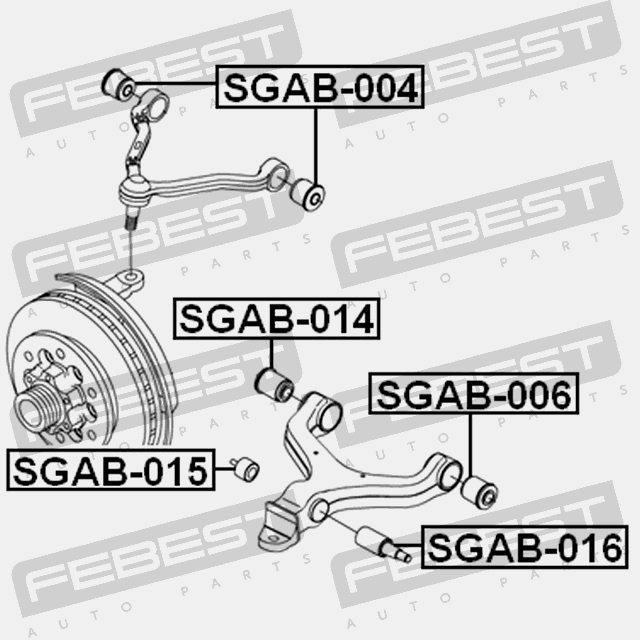 фото №15, Втулка передня важеля нижній перед febest sgab-015