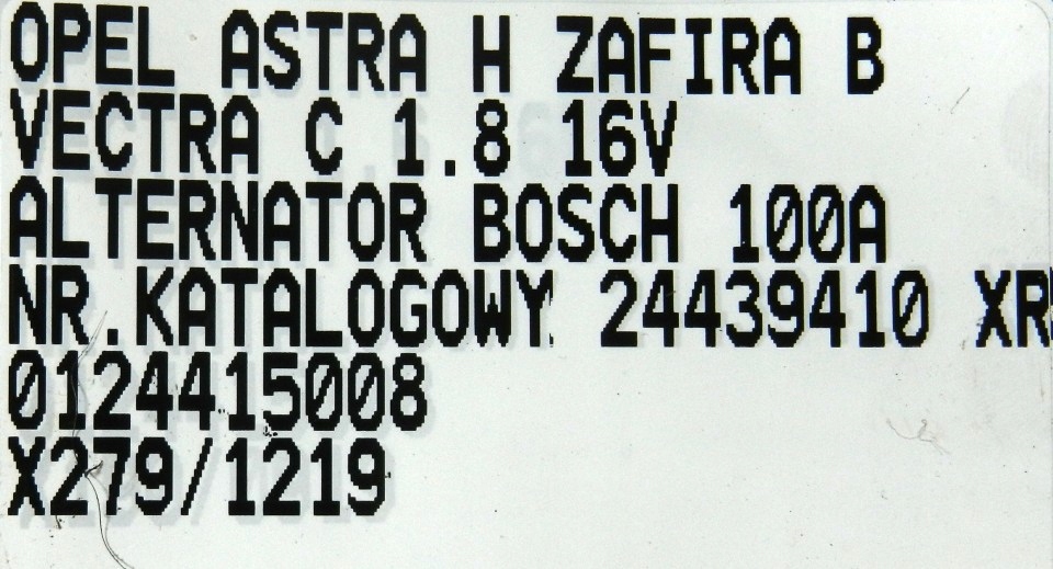 Генератор bosch 100a 24439410xr 0124415008 opel Недорого