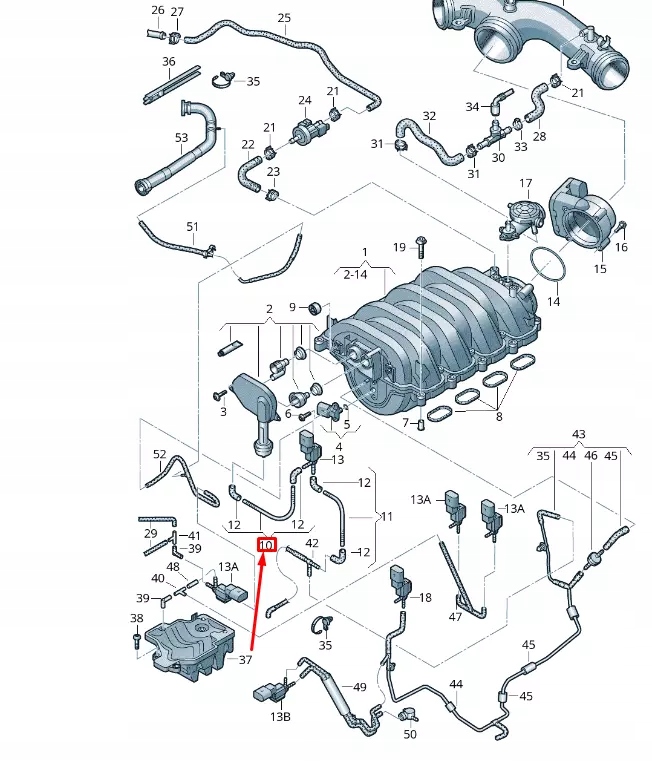 фото №1, Vw touareg 7p mk2 вакуумный труба 079133778b