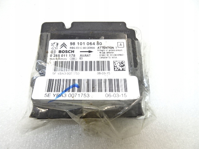 фото №1, Citroen c4 cactus датчик блок управления подушек air bag 9810106480