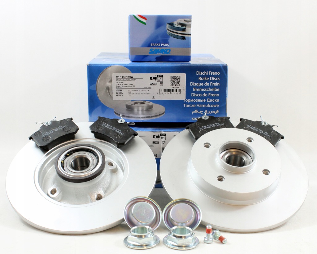 фото №1, Гальмівні диски + гальмівні колодки задня peugeot 208 i citroen c3 c4 ds