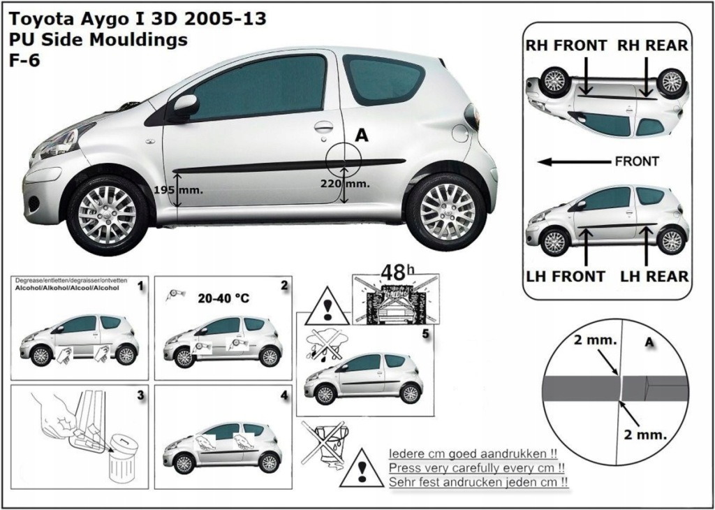 фото №4, Накладки бічний toyota aygo, 2005-2014, 3 dwrz.