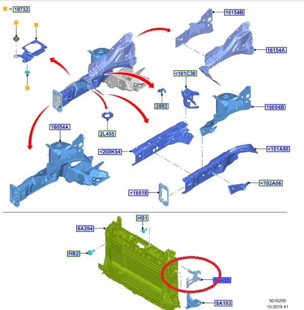 фото №10, Ford кронштейн підсилення лівий ecosport оригінальний номер 2180374
