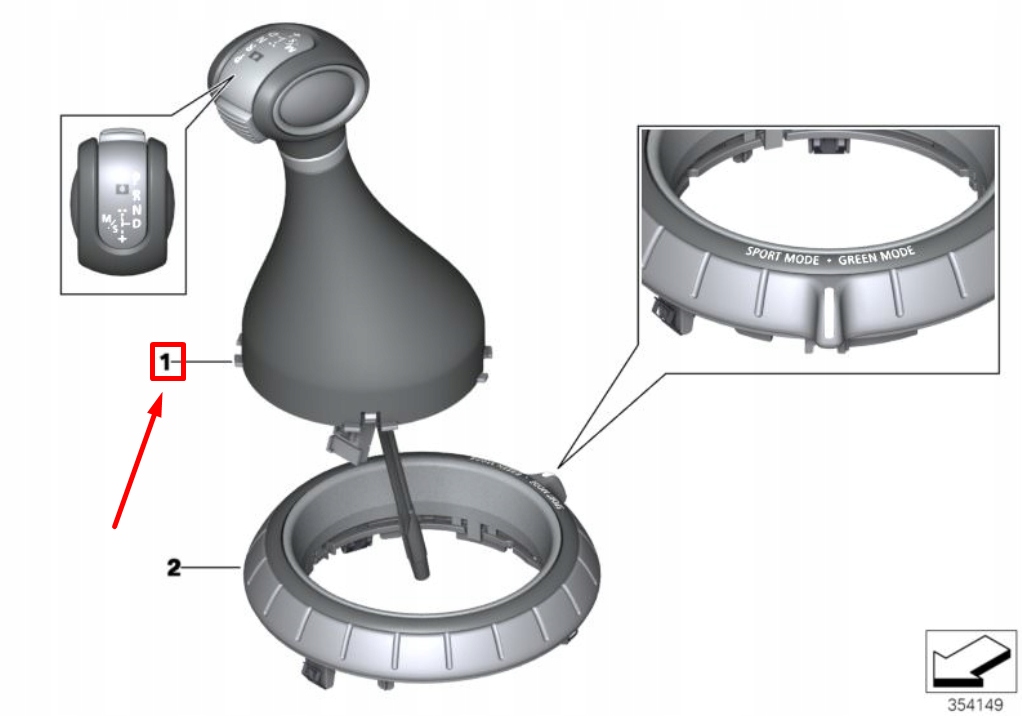 фото №11, Mini clubman f54 sport автоматическая shift lever knob 61319391194