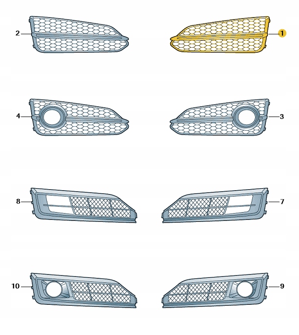 фото №1, Решётка zaślpeka адаптер бампера передний audi s8 d4 левая aso polift