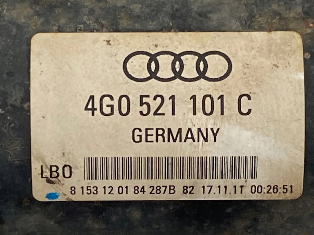 фото №8, 2011 audi a6 c7 wał приводной / комплект 4g0521101c