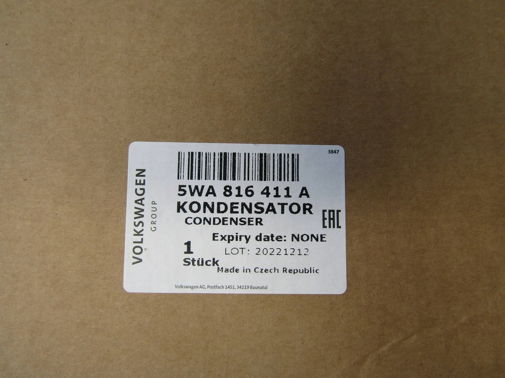 фото №9, Vw golf viii caddy v радиатор кондиционера 5wa816411a