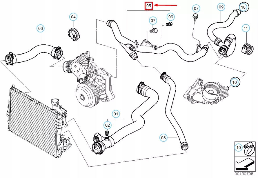 фото №10, Bmw 3 e46 wąż водяний зворотний 11537802630 7802630 oem