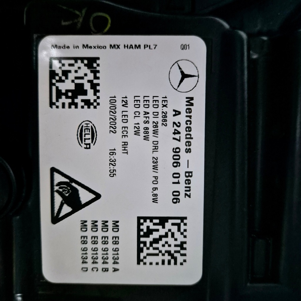 Mercedes glb a247 performance фара ліва full led європа Зі Шроту