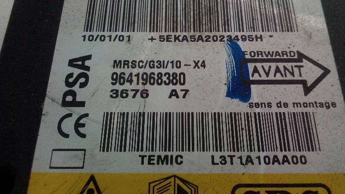 фото №8, Модуль датчик подушка безпеки citroen c5 9641968380