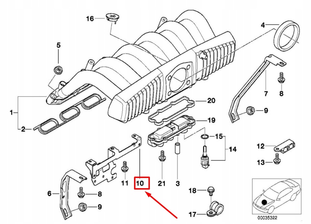 фото №9, Кронштейн коллектор впускной bmw 3 compact e36 11611703780 1703780