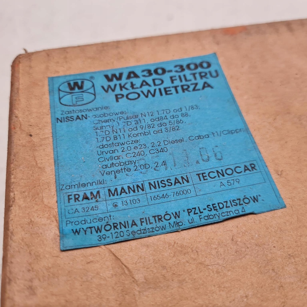 фото №5, Nissan vanette urvan фильтр воздуха pzl-sędziszów wa30-300