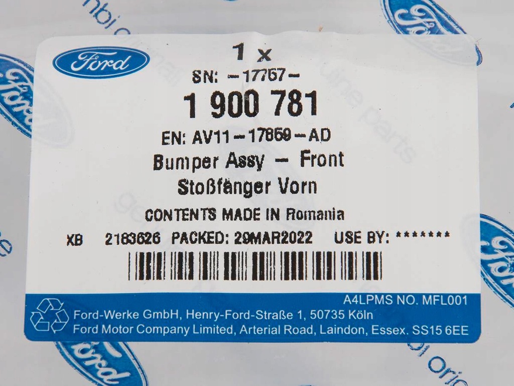 фото №12, Дефлектор бампера передній ford b-max 2012-2017