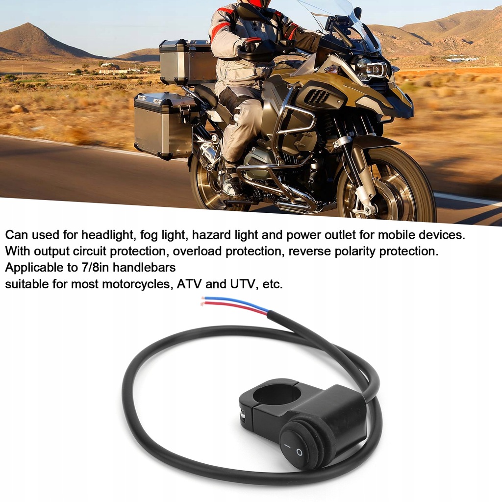 фото №12, 7/8in переключатель na руль фара hazard