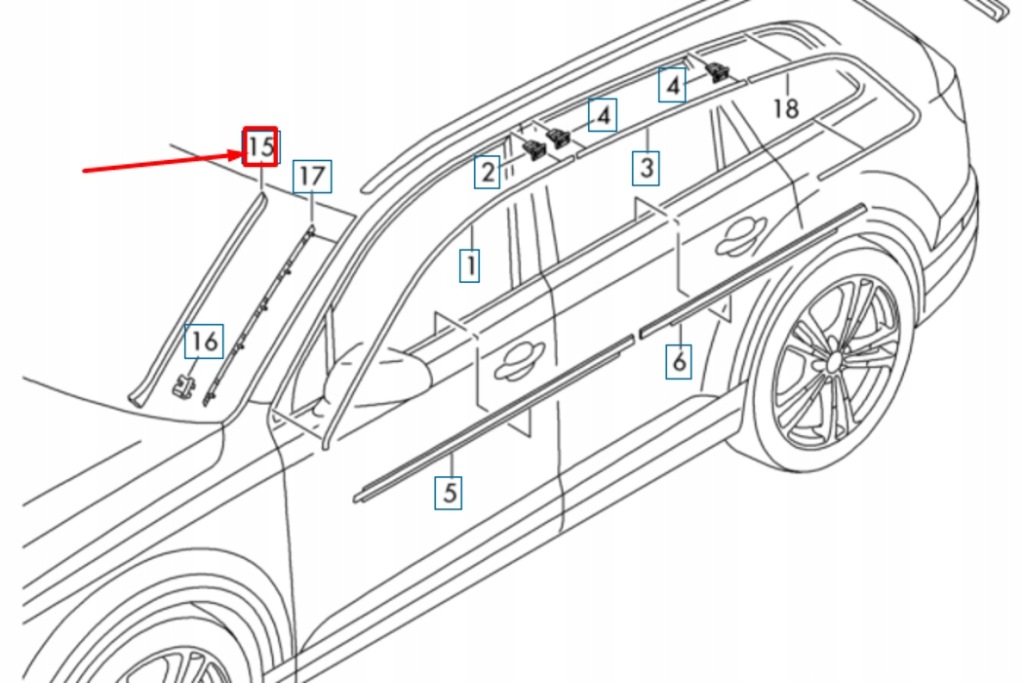 фото №7, Audi q7 4m передня права захист дефлектор води скло передньої nowa oryg