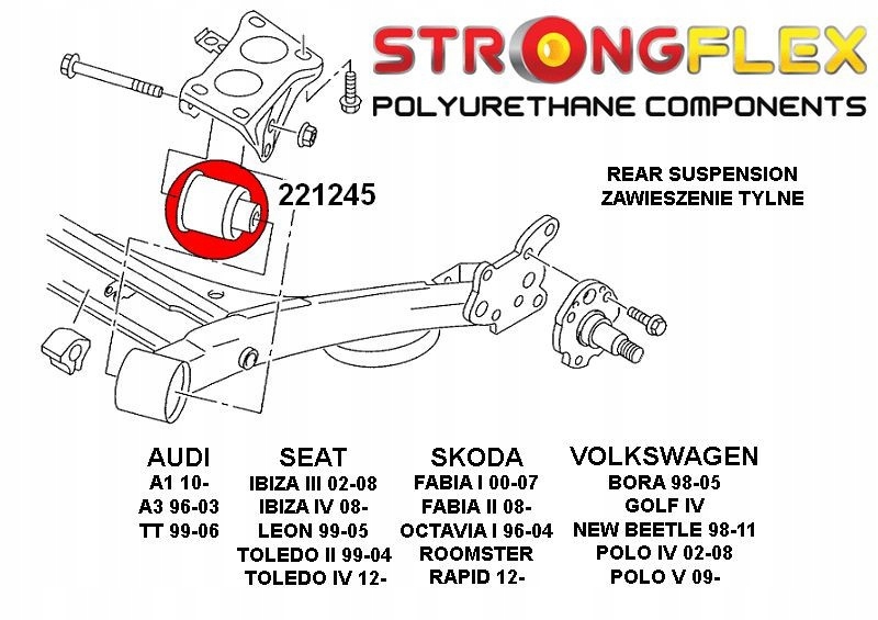 фото №2, 221246b - втулка задний балка 69mm strongflex
