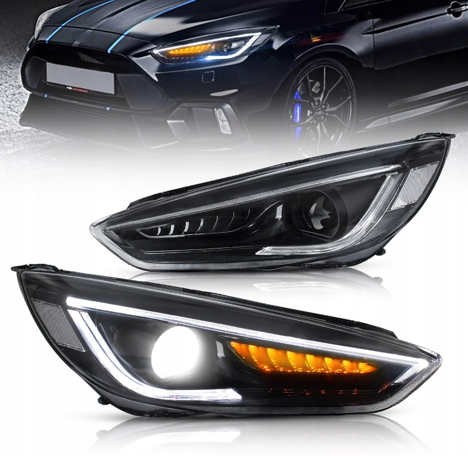 фото №1, Ford focus 2015-18 лампа лампи комплект передні led vland demon eye europa