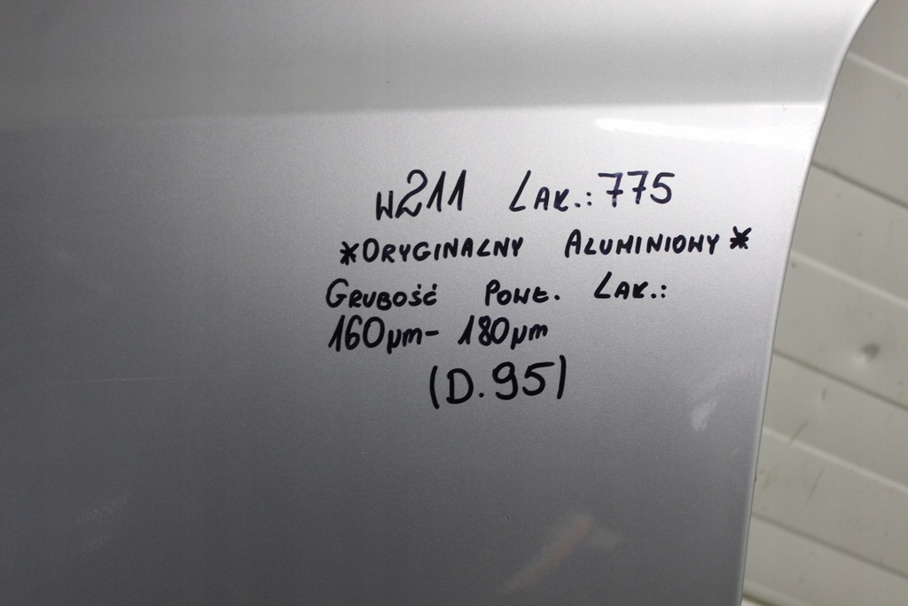 фото №8, Mercedes e klasa w211 крыло левый перед передний 775 оригинальный aluminiowy