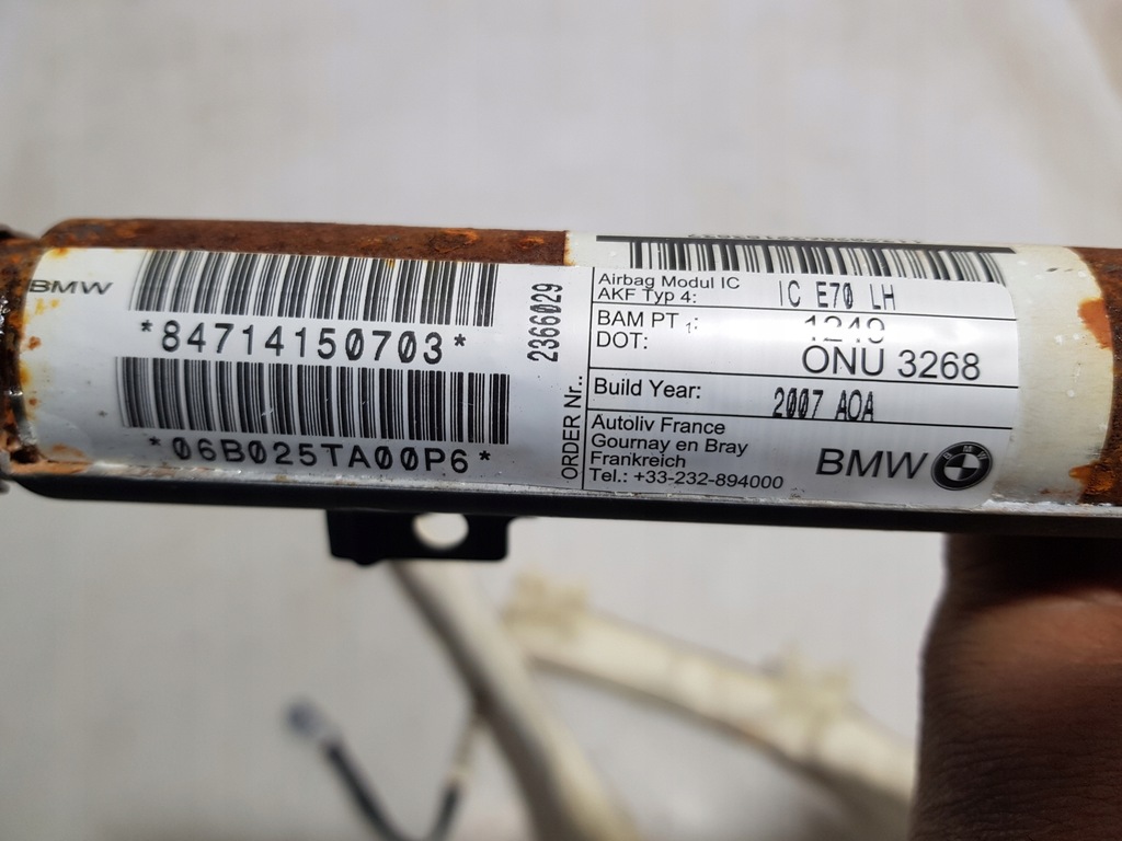 фото №8, Шторка безпеки повітряна ліва подушка подушка безпеки bmw x5 e70 8471415