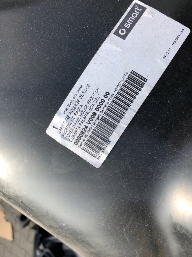 фото №2, Smart fortwo 450 підкрилок ліва передні 0000824v009