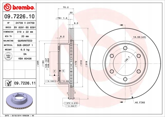 фото №3, Гальмівні диски гальмівні колодки перед brembo toyota 4 runner iii