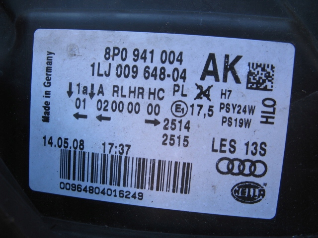 фото №10, Лампи перед audi a3 8p lift