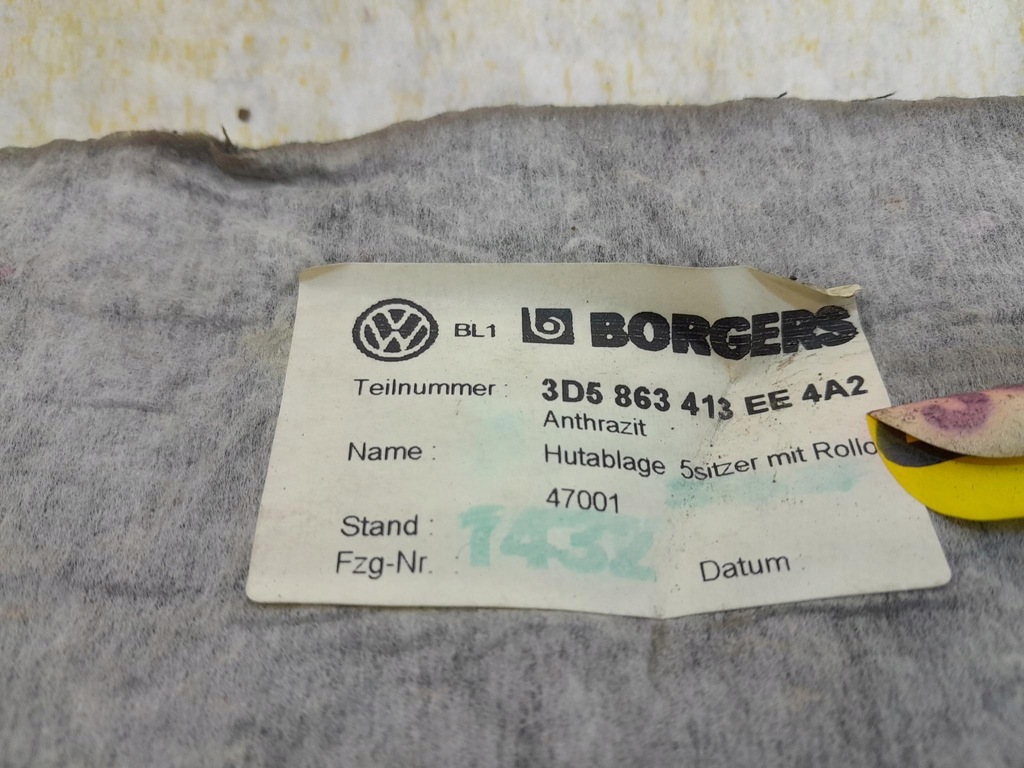 фото №5, Vw phaeton полиця багажника шторка 3d5863413ee