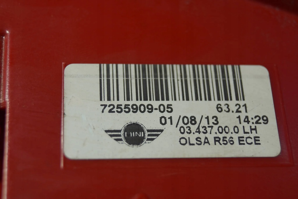 фото №6, Лампа левый задняя mini cooper r56 7255909 s935