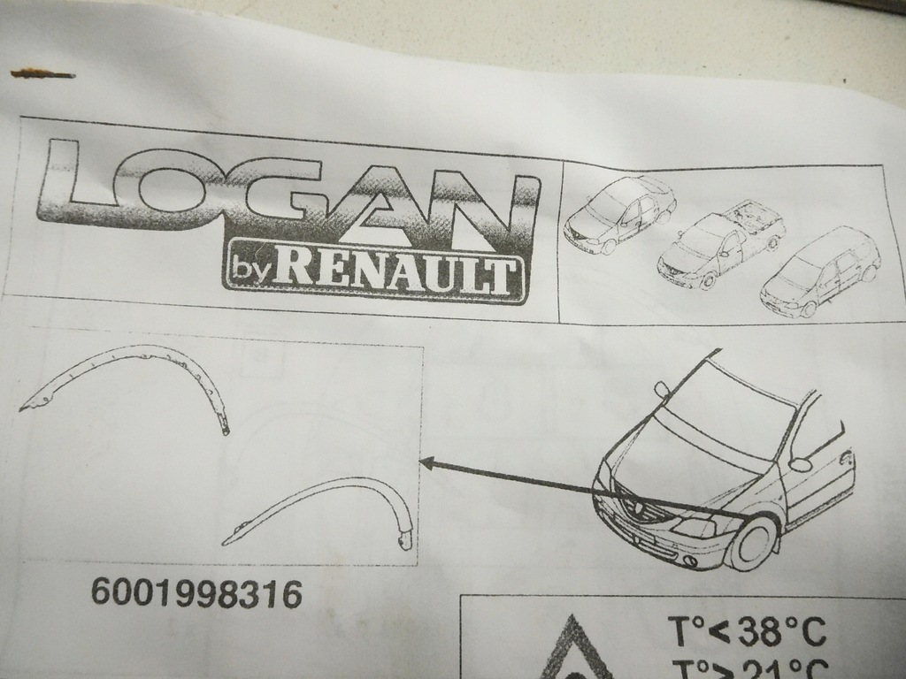 фото №6, Накладки 2szt renault dacia logan sandreo 6001998316
