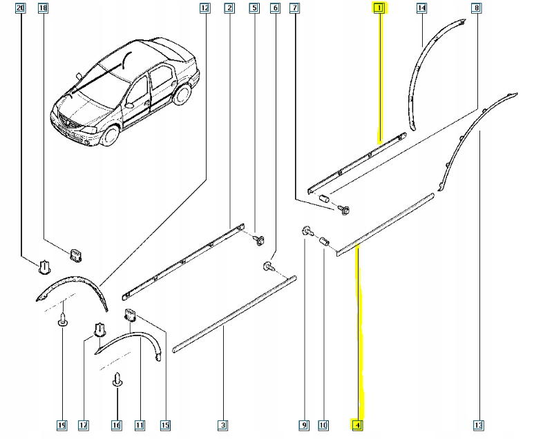 фото №7, Молдинг двері dacia logan sandero i 6001546709
