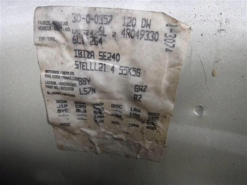 фото №9, Крышка багажника задняя seat ibiza iii ls7n