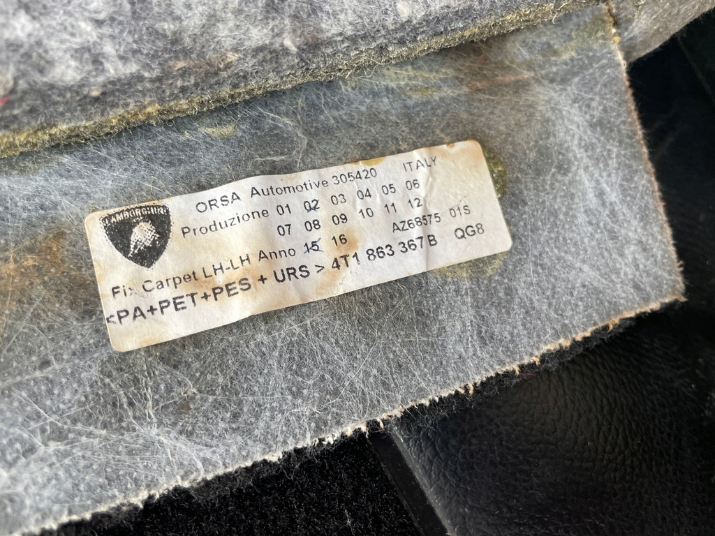 фото №5, Lamborghini huracan коврик водителя обшивка lhd