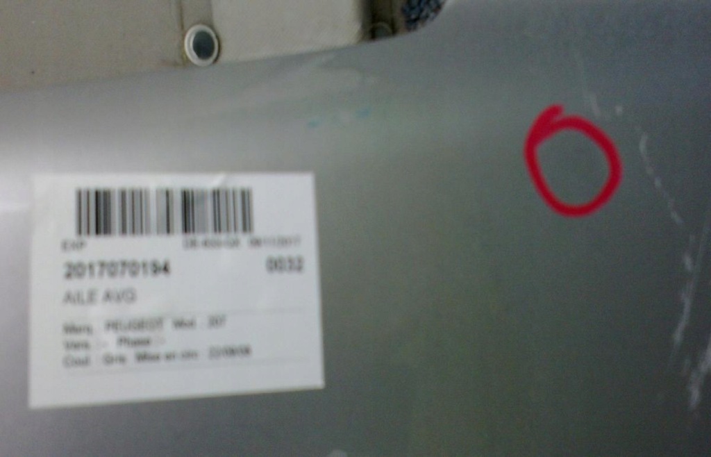 фото №1, Крыло передний перед peugeot 207 левый