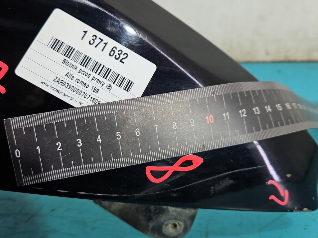 фото №10, Крыло перед правый alfa romeo 159 чёрный