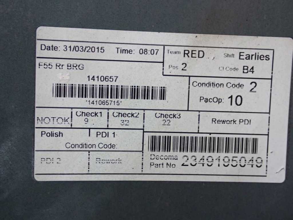 Бампер задня задній kompletny europa pdc mini one f55 5-двері 15r Оригінал