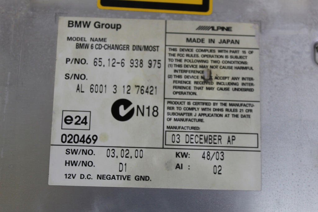 фото №6, Чейнджер дисків cd bmw e60 e61 касета 6938975 kpl