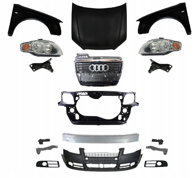 фото №1, Audi a4 b7 8e 8h 2004-2007 kompletny перед капот