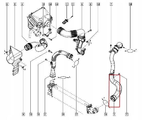 фото №2, Пабтрубок  труба turbo интеркулер renault trafic 1.6 dci