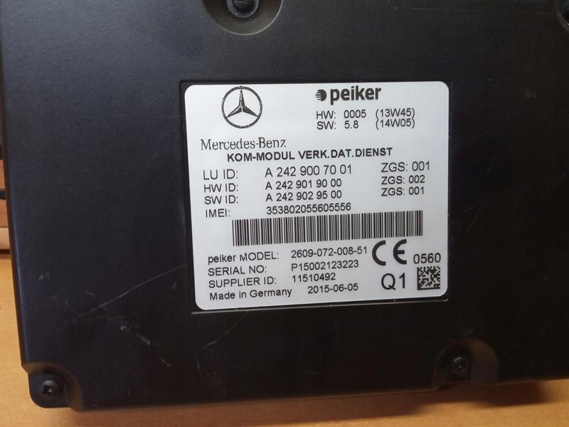 фото №2, Модуль telematic mercedes sl r231 a2429007001