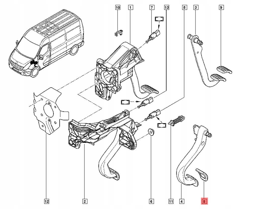 фото №2, Накладка педалі гумовий елемент renault master iii trafic ii