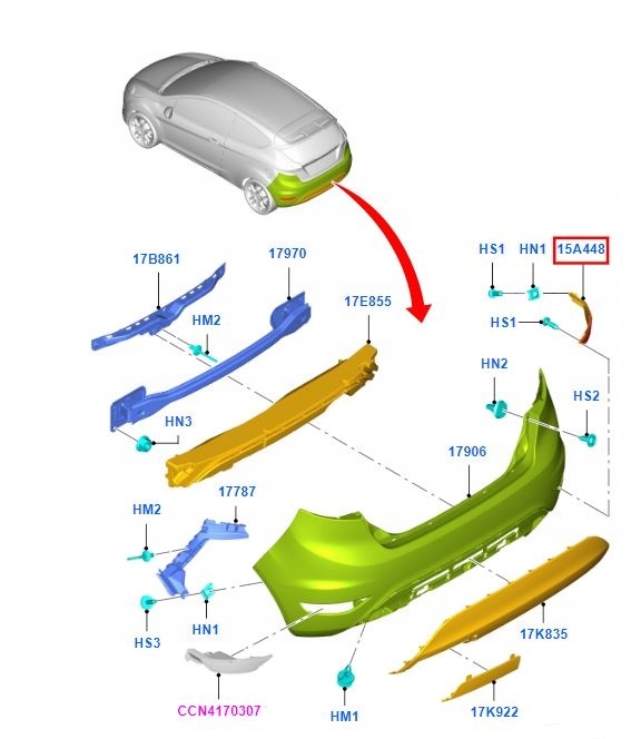 фото №5, Відбивач правий задня ford fiesta mk7/c-max mk2